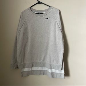 Nike Dri Fit Womens Gray Sweatshirt Tunic with slits Medium